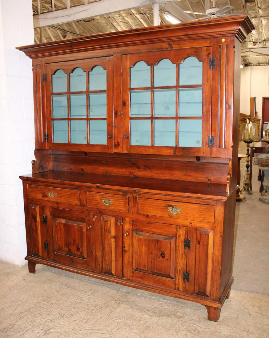 Quality 2pc bench made country pine step back cupboard sold by Stephen Von Hohen (1 of 4)