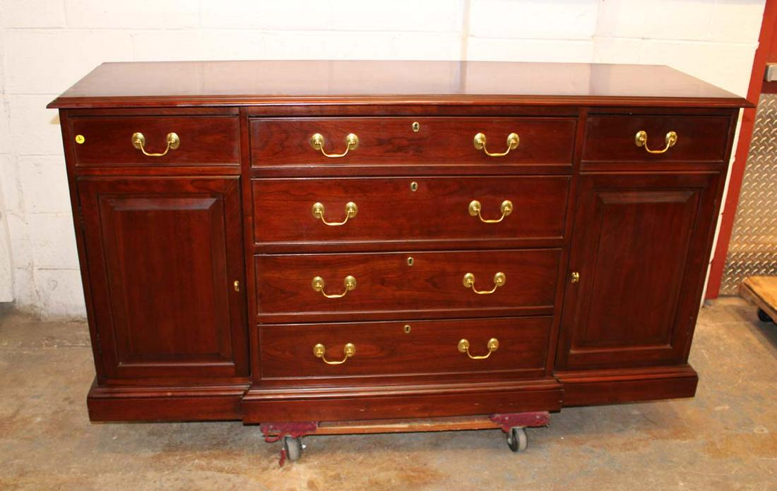 Harden solid cherry 6 drawer 2 door buffet approx. 63" w x 18" d x 33" h (1 of 4)