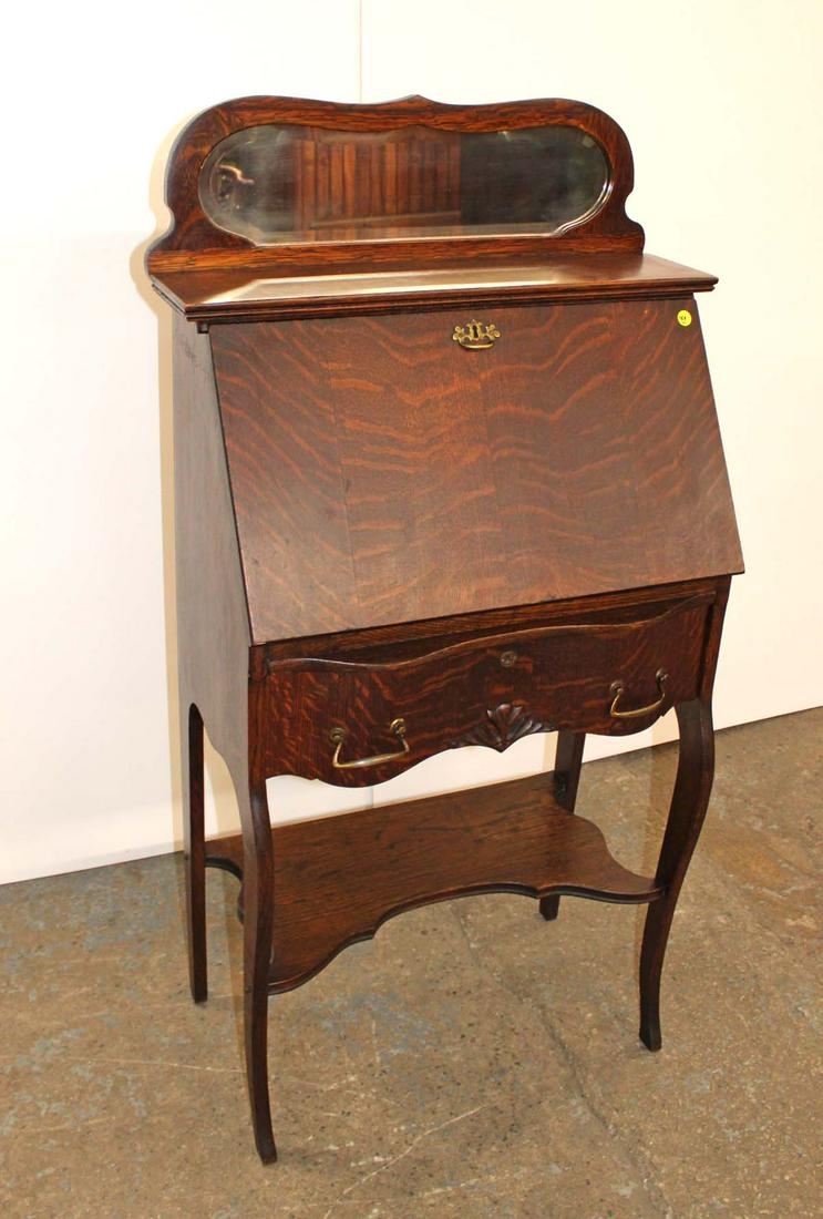 Antique quarter sawn oak petite ladies slant front desk in original finish (1 of 4)