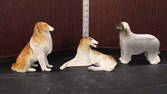 Vintage Lomonosov made in USSR porcelain figurines (3) dogs in various
