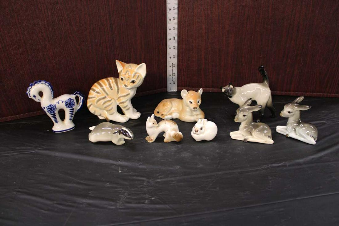 Vintage Lomonosov  made in USSR porcelain figurines (9) various animals (1 of 4)