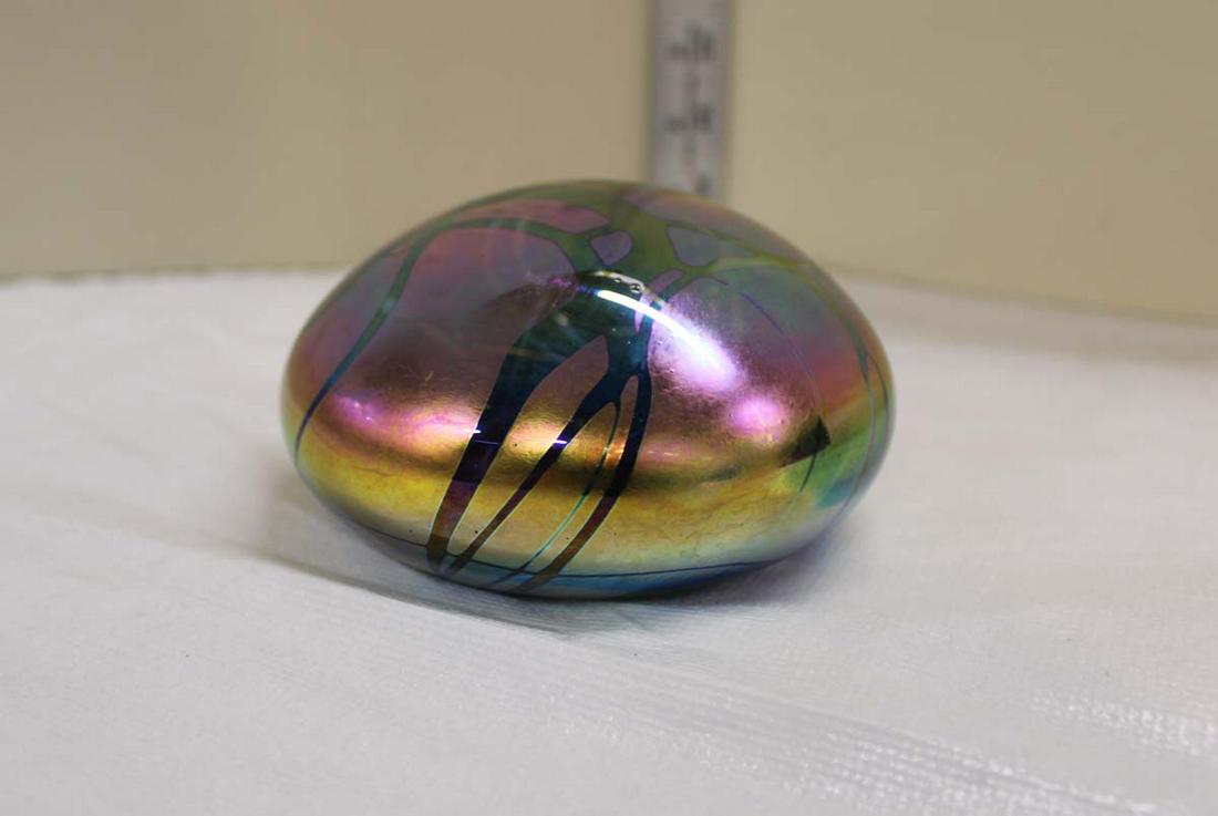 Vintage hand blown art glass hand blown paperweight in the manner of Tiffany (1 of 3)