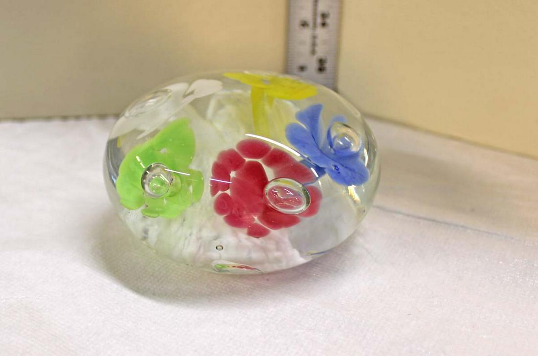 St. Clair Joe Rice vintage hand blown art glass paperweight (1 of 4)