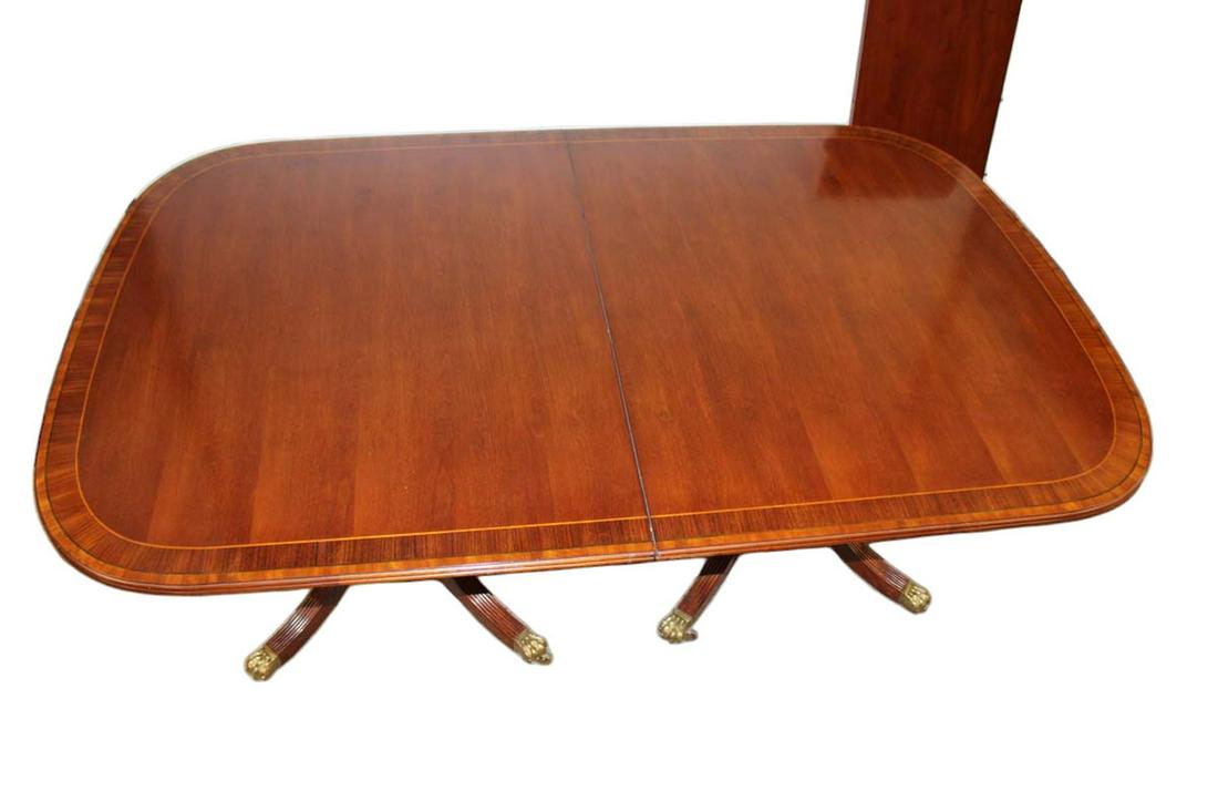 Beautiful Maitland Smith mahogany with rosewood banding dining room table with (1) 16" leaf (1 of 8)