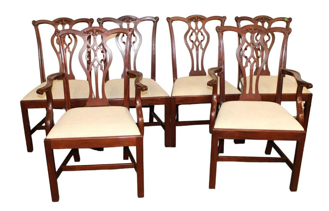 Set of 6 Stickley solid mahogany dining room chairs (1 of 8)