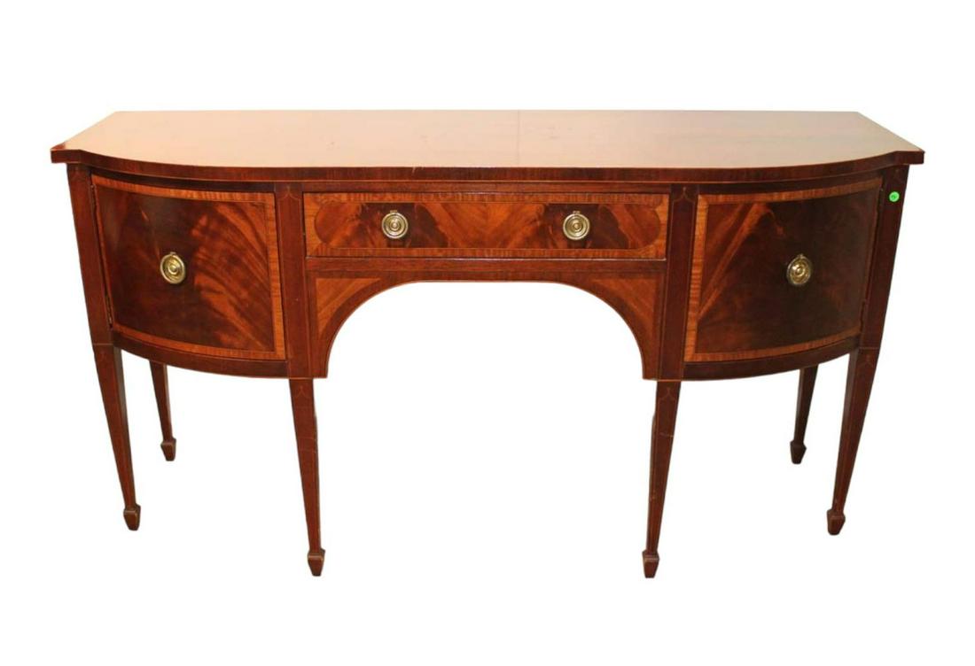 Beautiful Baker Furniture banded mahogany 1 drawer 2 door spade footed buffet (1 of 7)