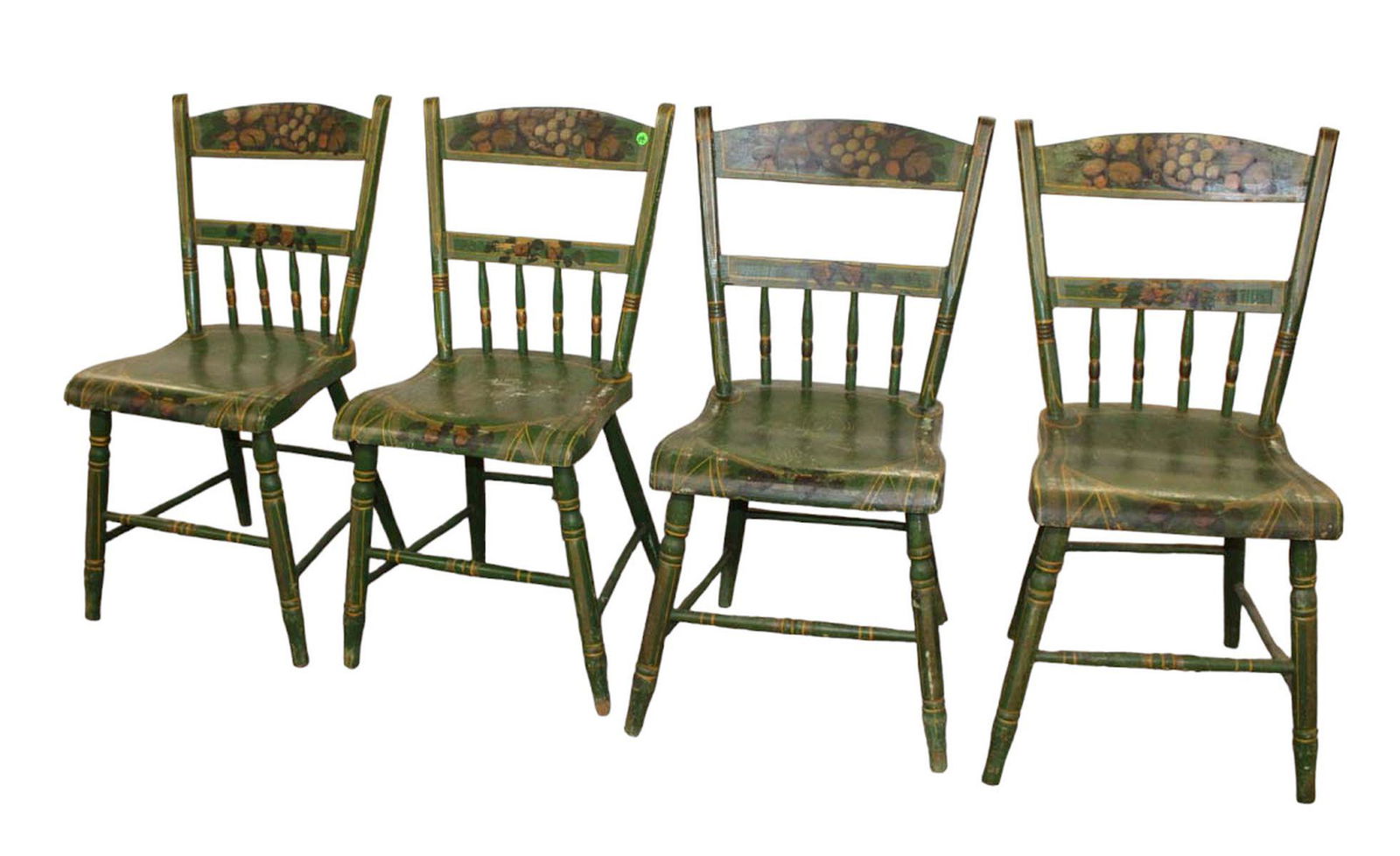 Set of 4 paint decorated chairs As Is (1 of 5)