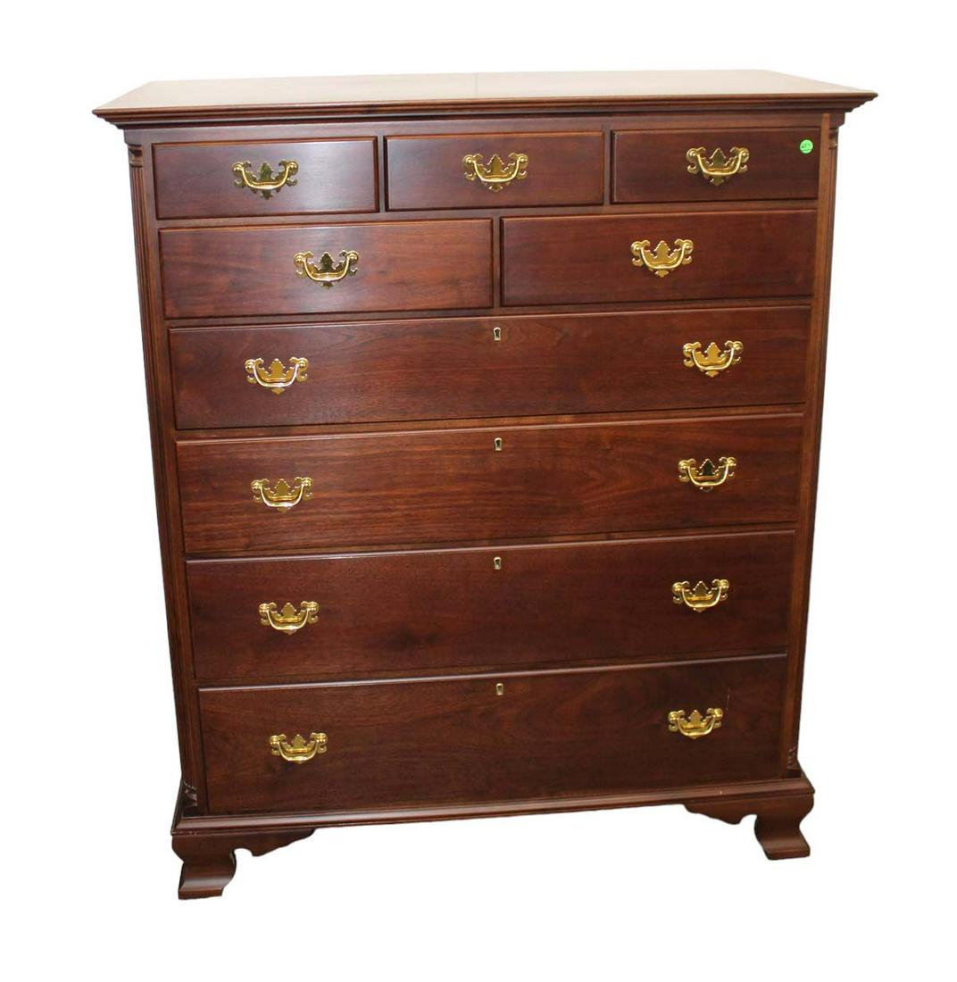 Nice solid walnut Suters Reproductions Harrisburg Virginia 9 drawer high chest (1 of 7)