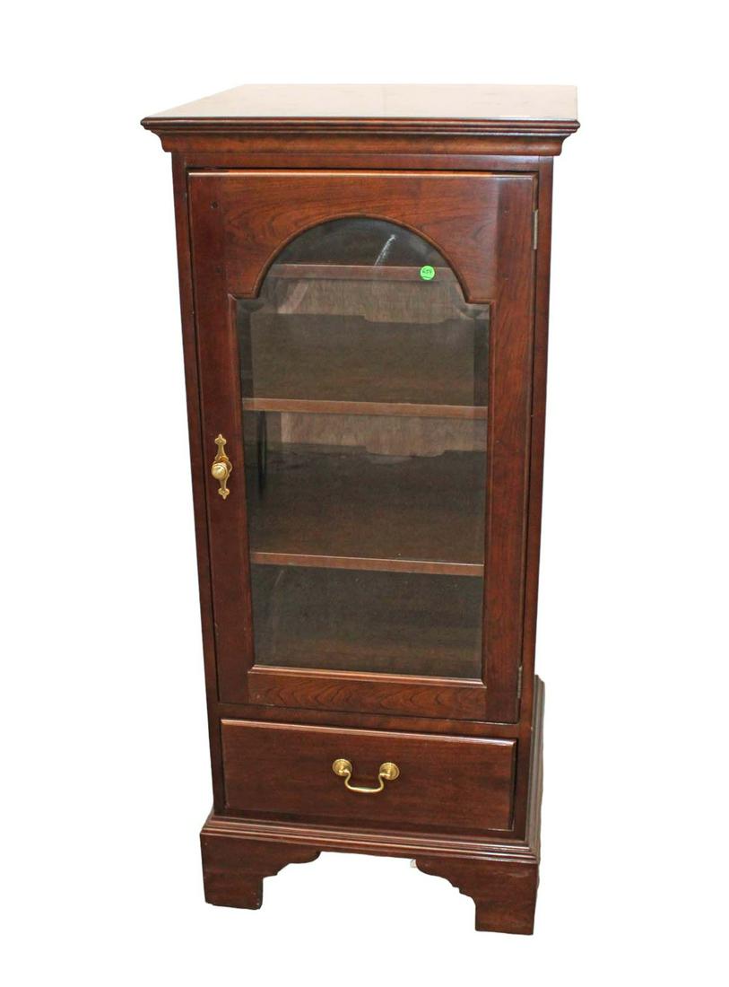 Stickley solid mahogany 1 door 1 drawer display cabinet approx. 23" w x 23" d x 53" h (1 of 11)