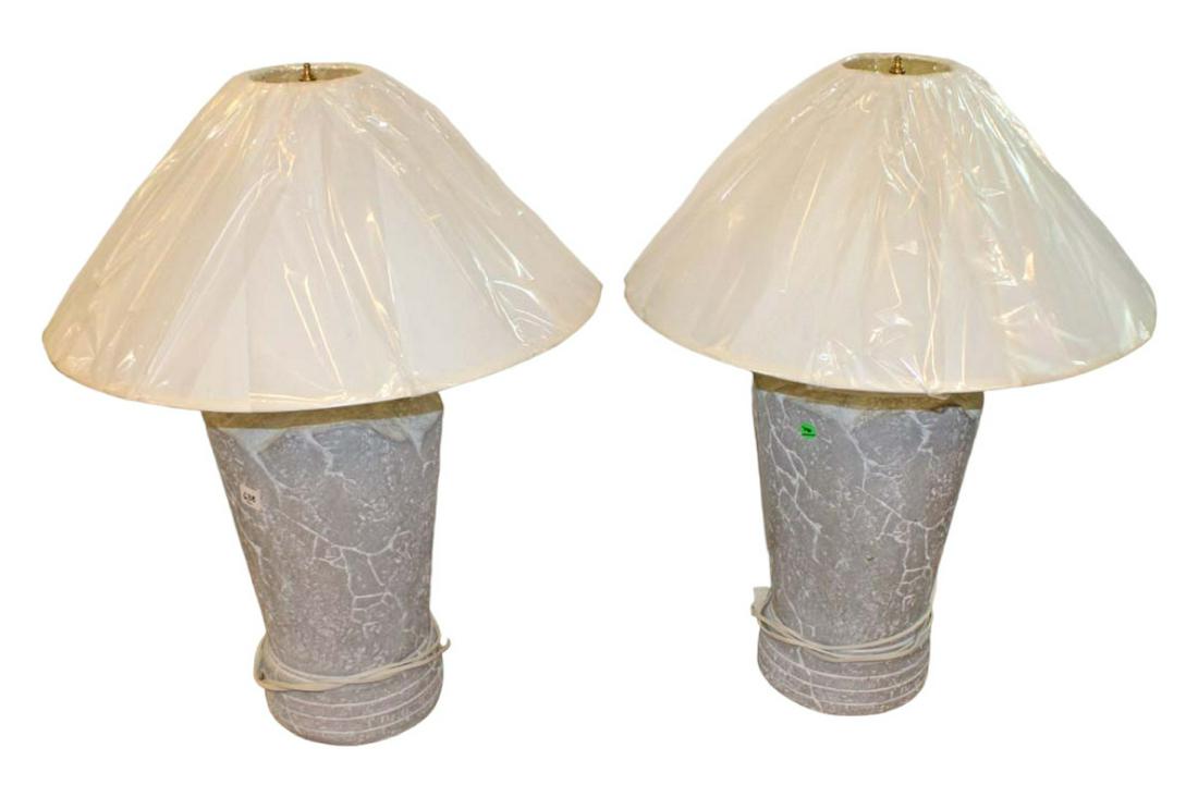Pair of contemporary modern design stone style lamps (1 of 4)