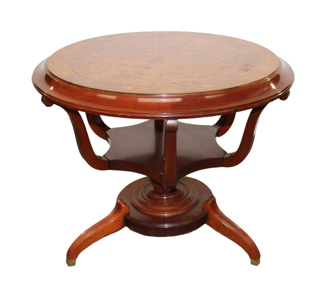 Vintage mahogany lamp table with burl walnut accents (1 of 5)