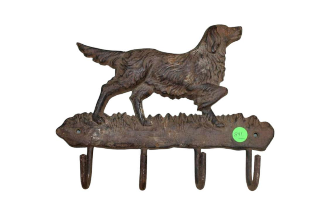 Cast Iron dog hook rack great for keys (great for keys) approx. 11" x 9" (1 of 3)