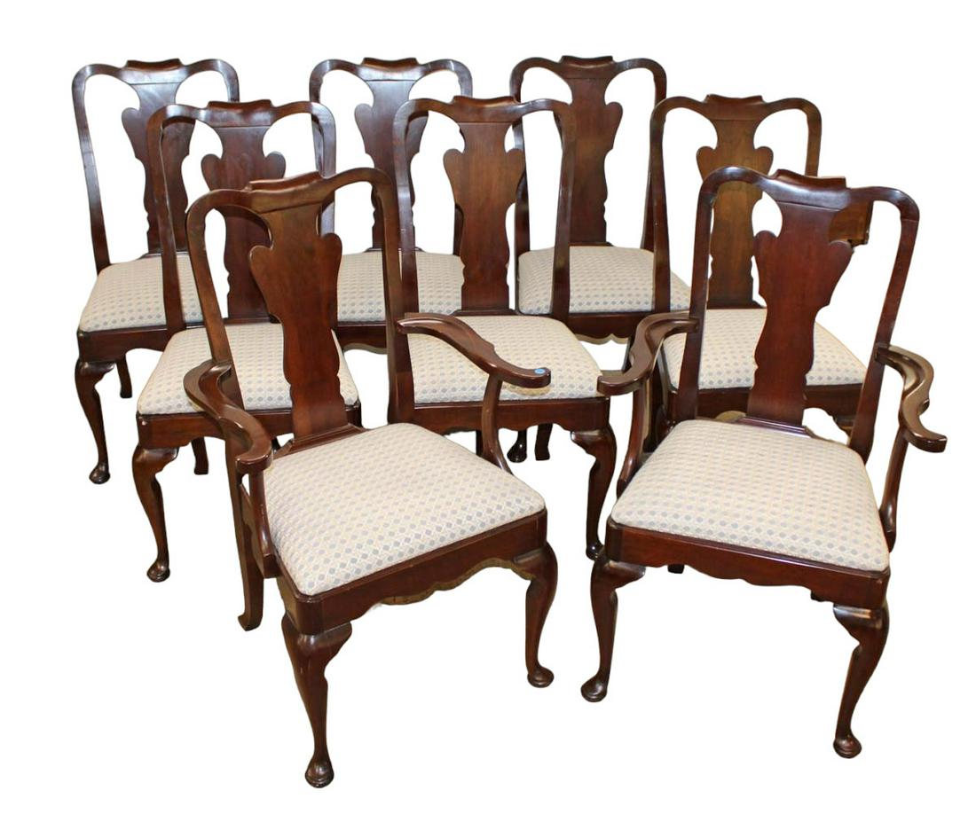Set of 8 Statton OldTowne finish solid mahogany dining room chairs in good condition (1 of 6)