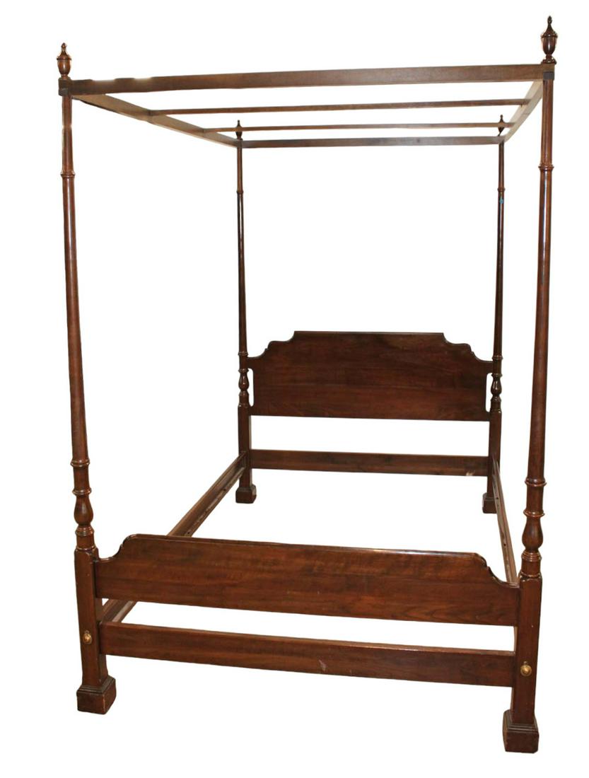 Vintage Ethan Allen solid cherry full size canopy bed in good condition (1 of 5)