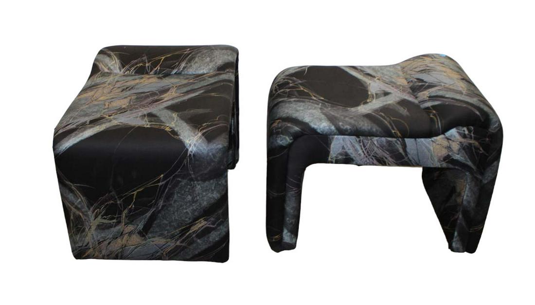 Pair of Ultra modern Exclusive Decorator upholstered ottomans (1 of 5)