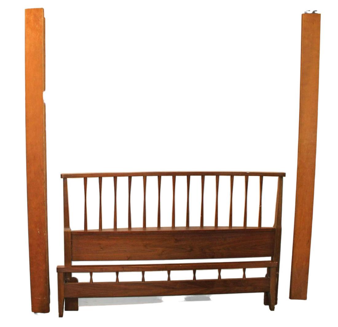 Mid century modern Lane burl walnut Headboard w/Hollywood frame (1 of 3)