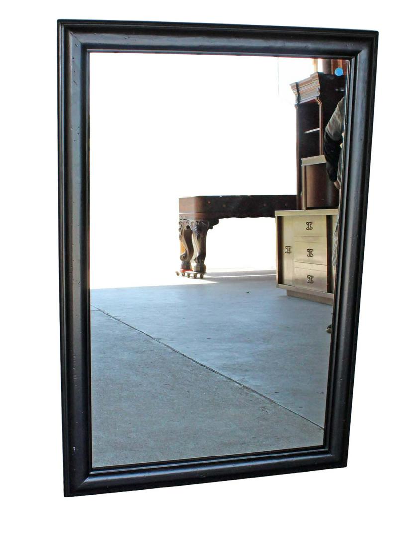 Contemporary black painted frame mirror with leveling bracket (1 of 3)