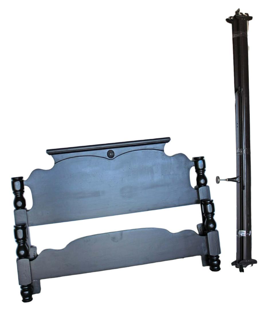 Contemporary black painted queen/full size bed with metal frame (1 of 3)