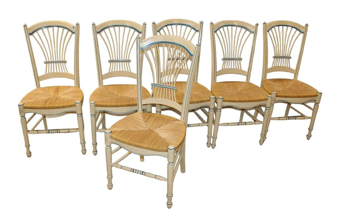 Set of 6 country rush bottom chairs (1 of 4)