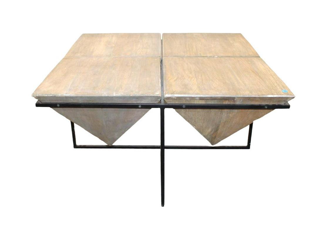 Iron base wooden cones coffee table (1 of 4)