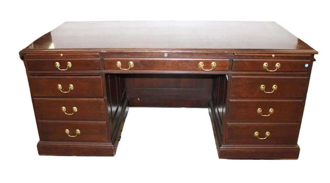 Harden solid mahogany 7 drawer executive desk in good condition (1 of 5)