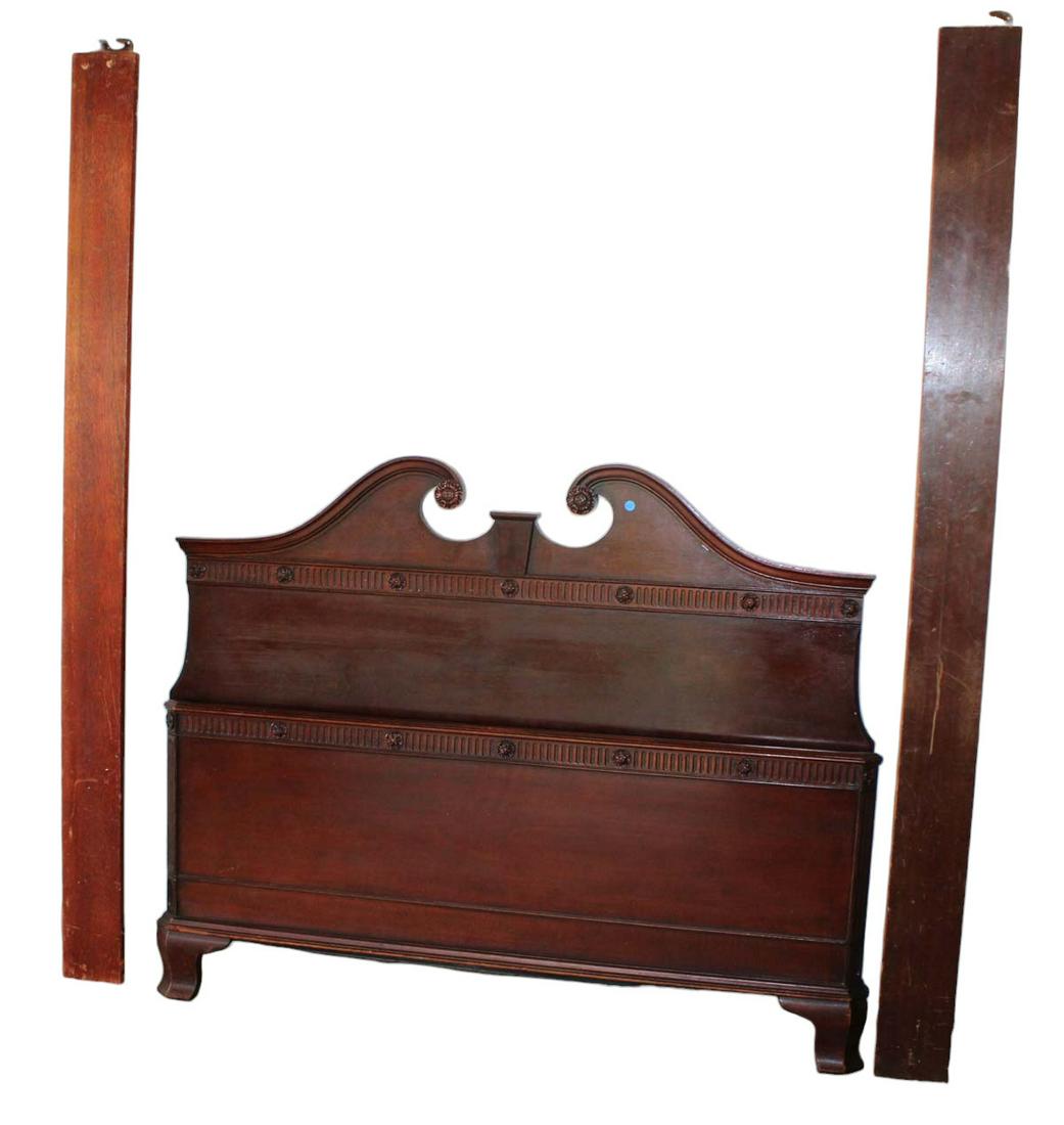 Vintage mahogany full size bed with rails (1 of 3)
