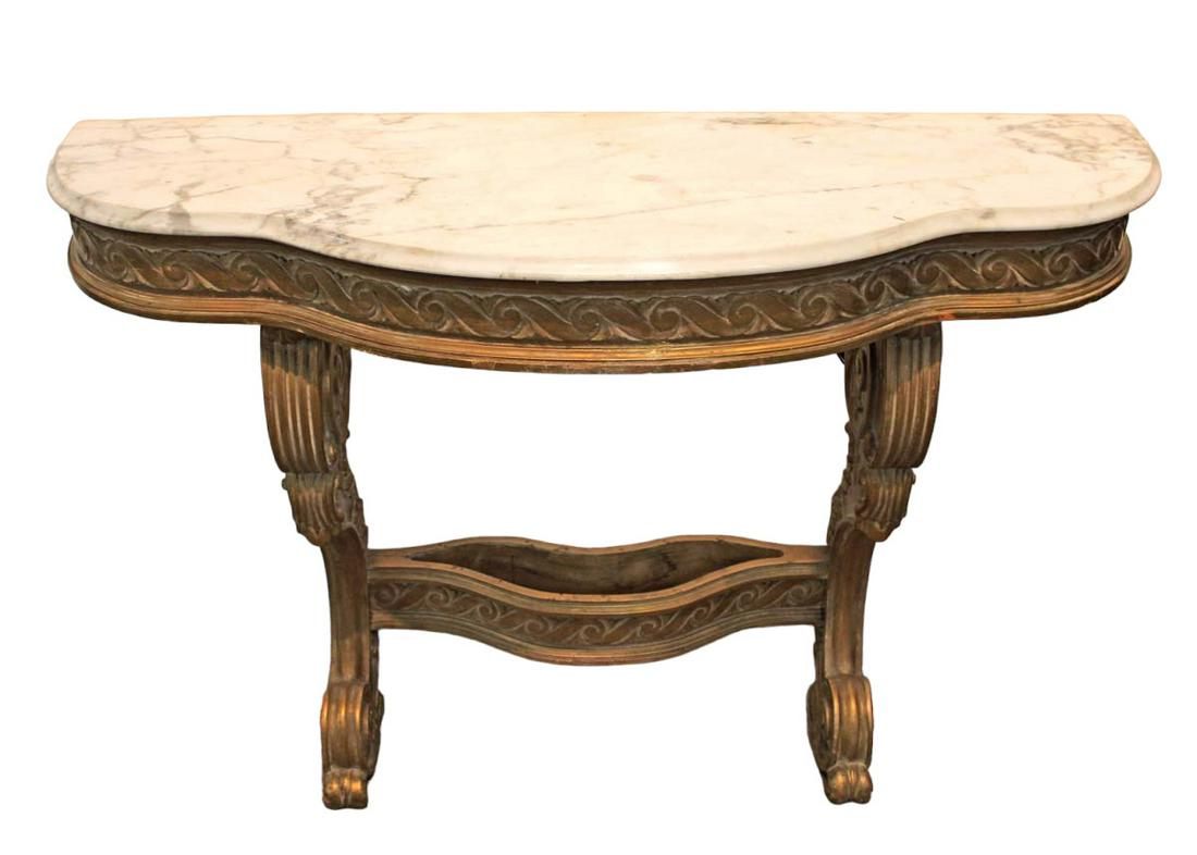 Vintage Italian marble top console with planter tray and lighting (1 of 6)