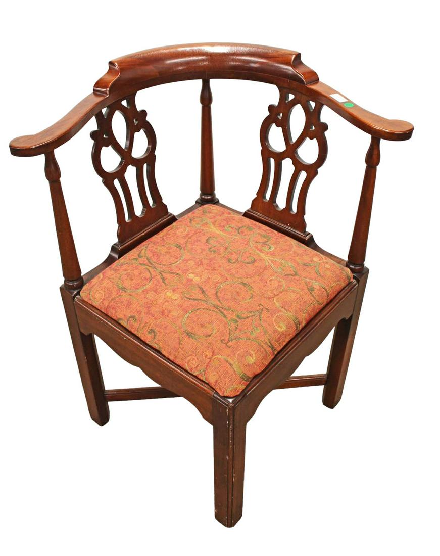 Hickory Chair Co. solid mahogany corner chair (1 of 5)