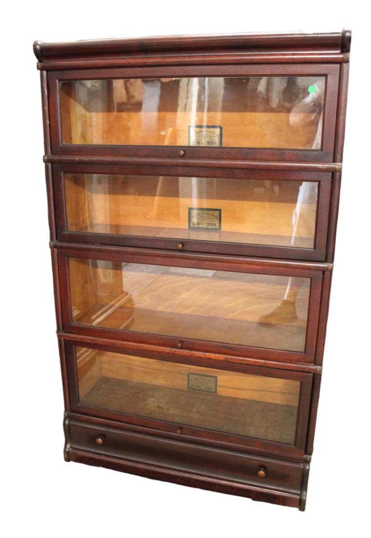 Antique Globe Wernicke match #'s 398 4 stack barrister bookcase in the original mahogany finish with (1 of 5)