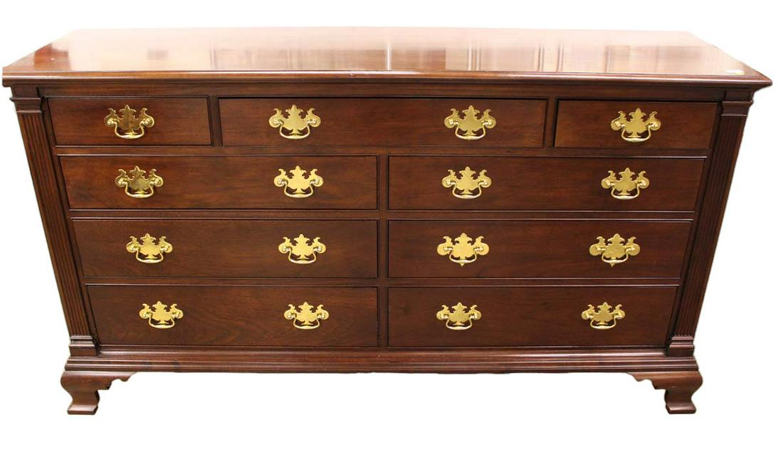 Stickley solid mahogany low chest, original finish, 9 drawer (1 of 8)