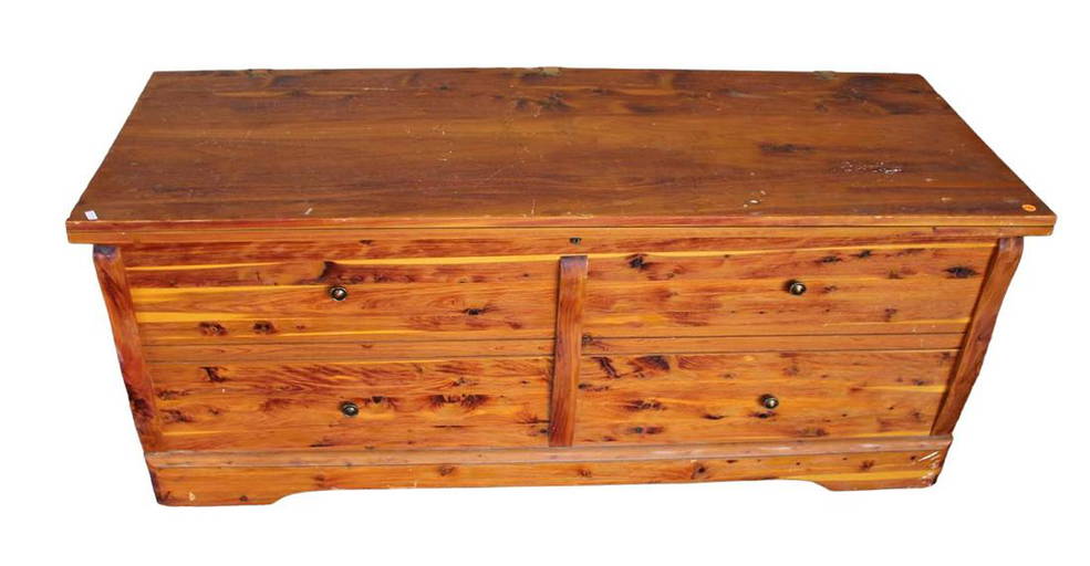 Vintage Solid Cedar Hope Blanket Chest, Lift Top , With Shelf And Key
