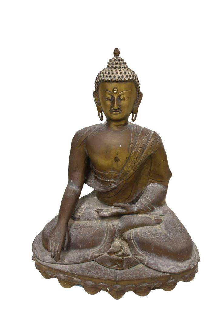 Asian bronze sitting Buddha: believed to be 19th to Early 20th Century, South to South East Asia (1 of 6)