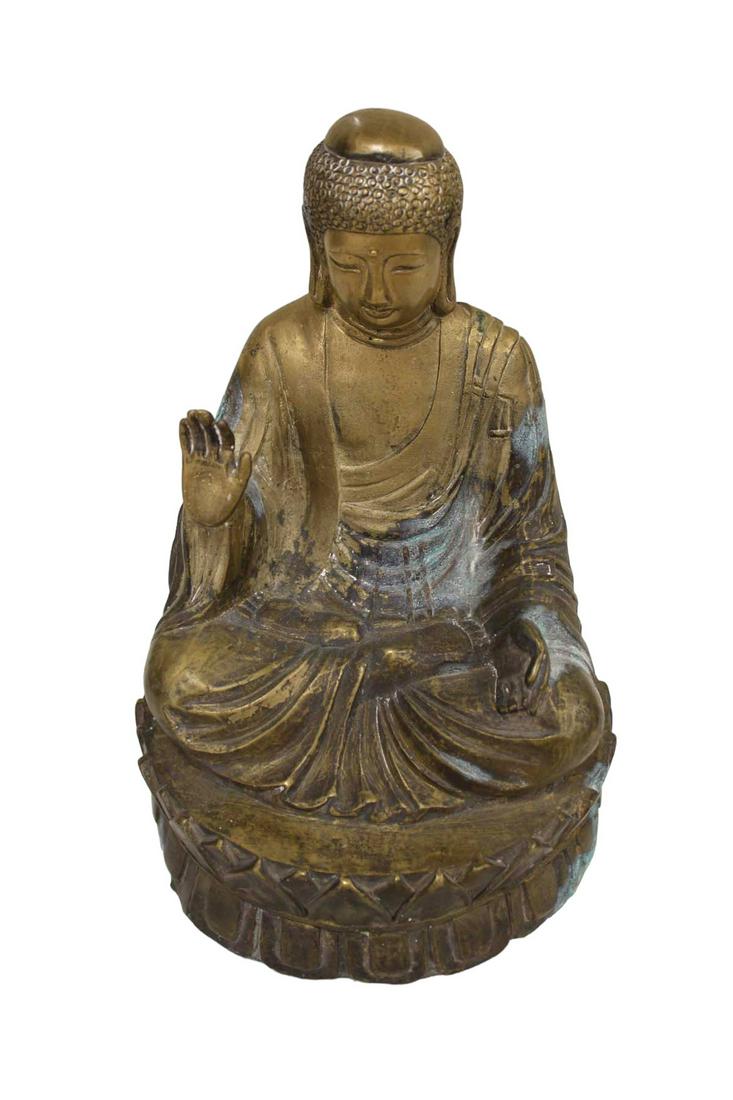 Asian bronze Tibet sitting Buddha: believed to be 19th to Early 20th Century, South to South East (1 of 6)