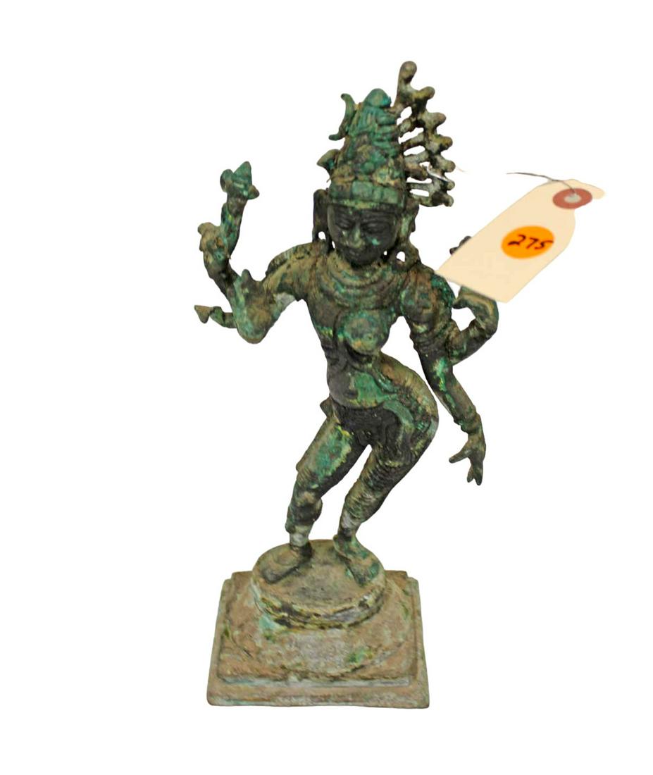 Asian bronze Buddha 4 arm statue: believed to be 19th to Early 20th Century, South to South East (1 of 4)