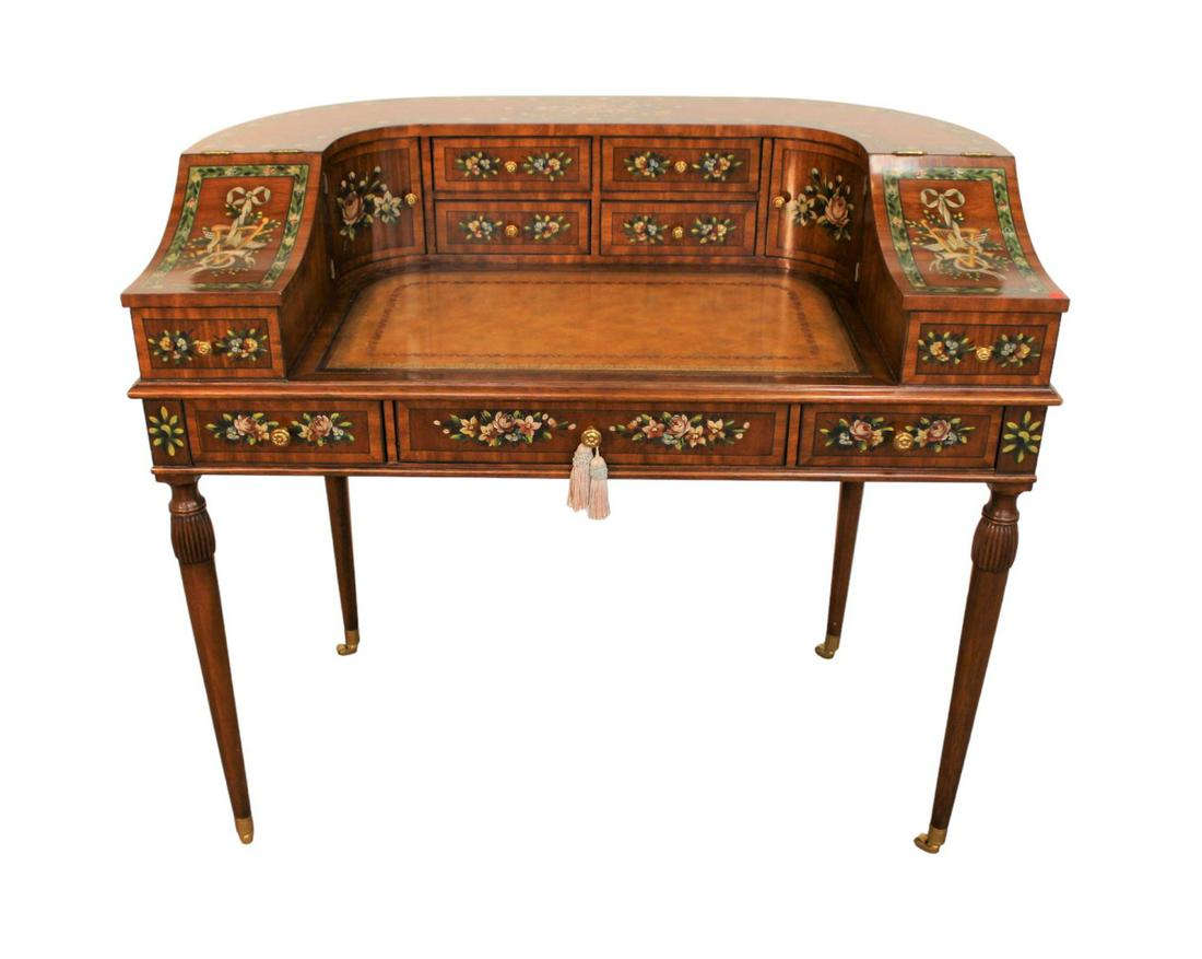A Maitland Smith Mahogany Roman Architectural Desk