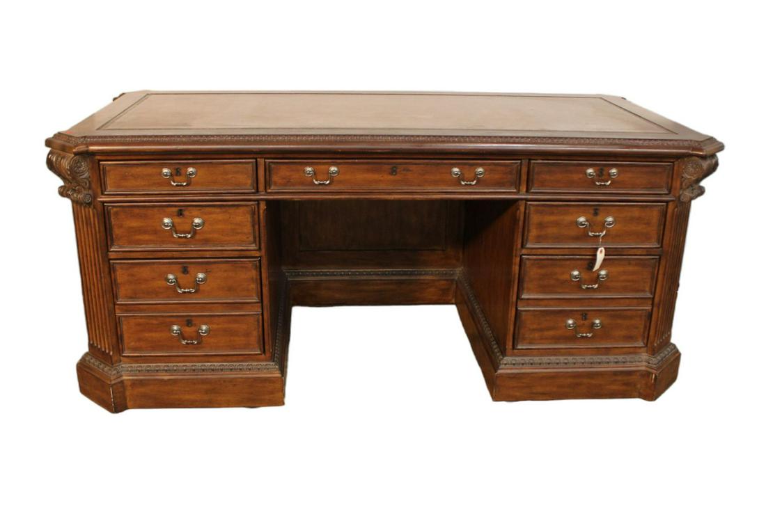 Sligh Furniture Ellis Collection Executive Desk In Walnut Distressed