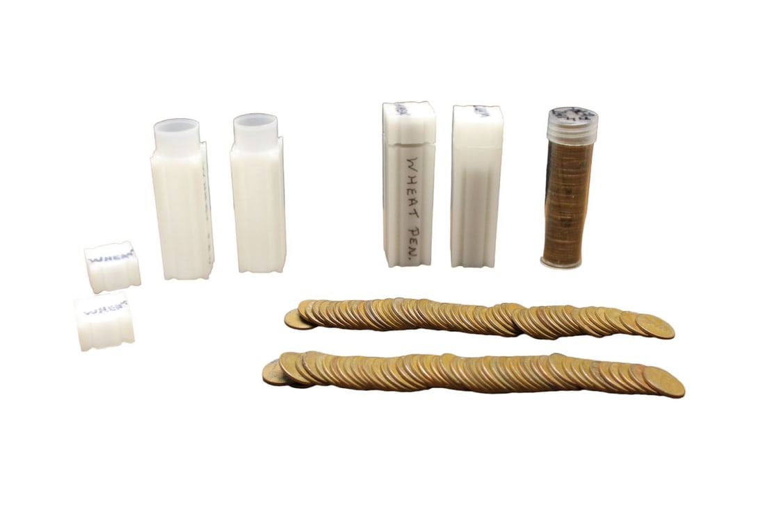 235 US wheat pennies various dates and tubes (1 of 3)