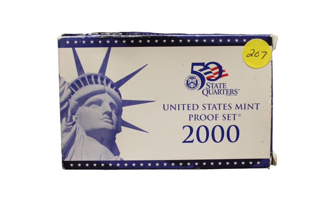 US 2000 mint proof set, quarters and dollars (1 of 3)