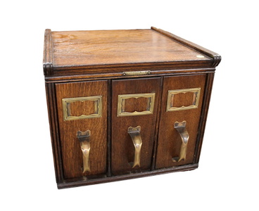 Yawman & Erbe Oak Document File Transfer Case Cabinet, Antique, One ...