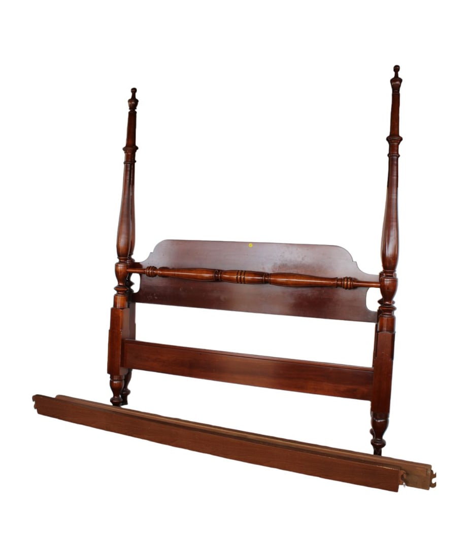 Solid cherry 4 poster full size bed with rails (1 of 3)
