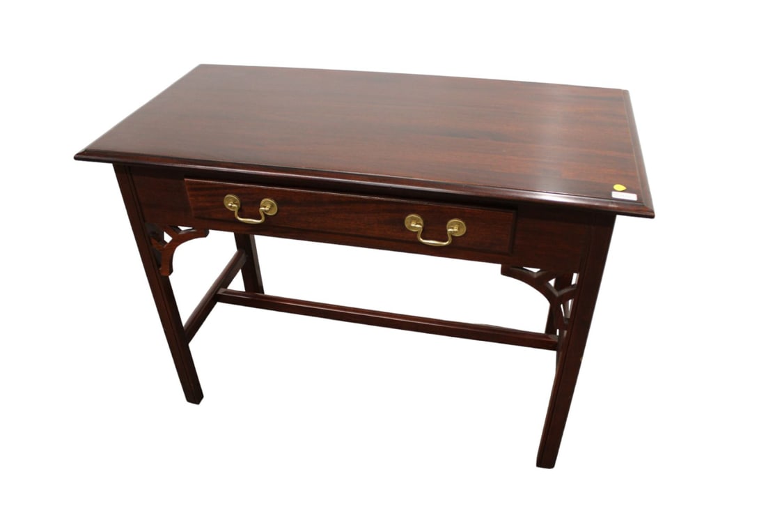 Baker Furniture console / desk, solid mahogany, 1 drawer, chippendale style (1 of 6)