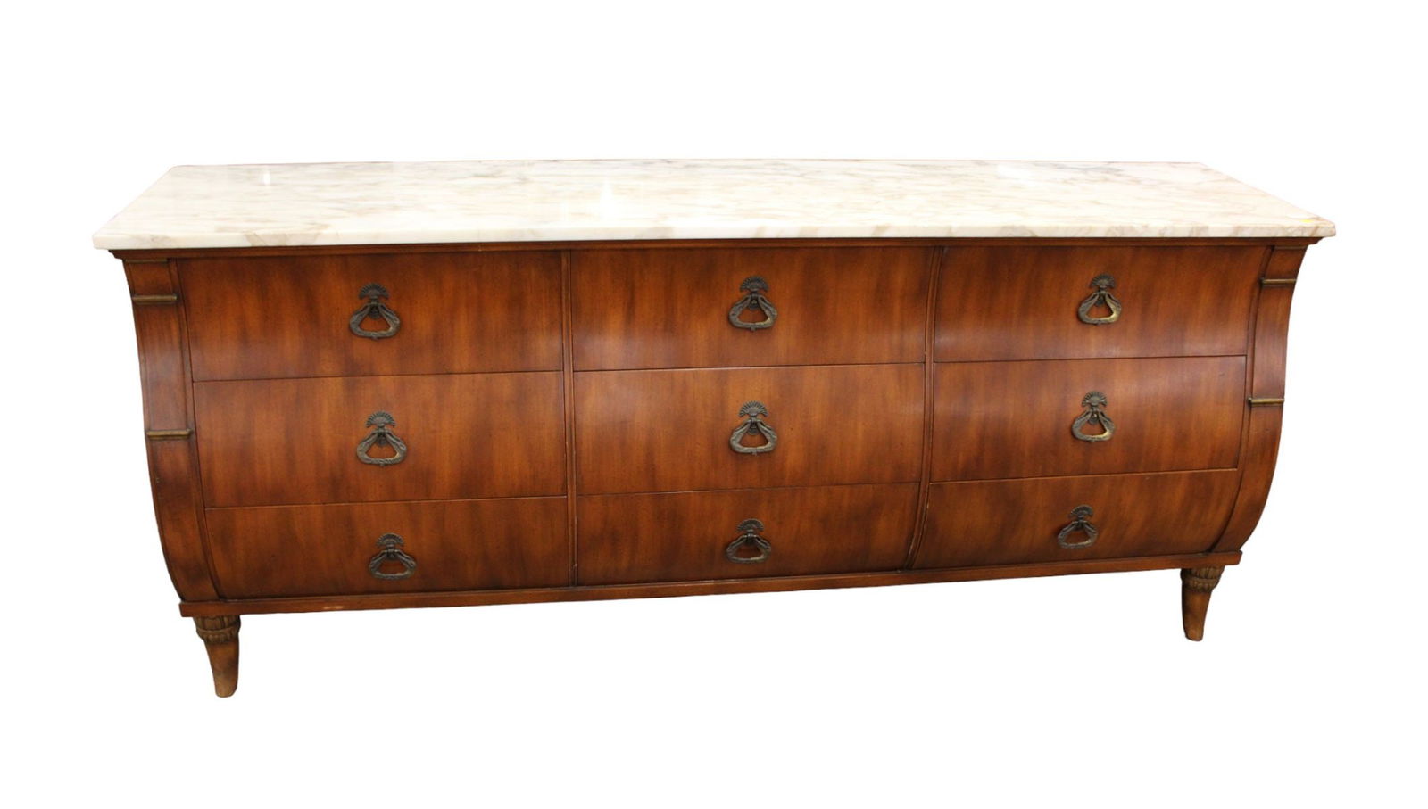 Quality Maslow Freen mahogany marble top 9 drawer chest (1 of 6)