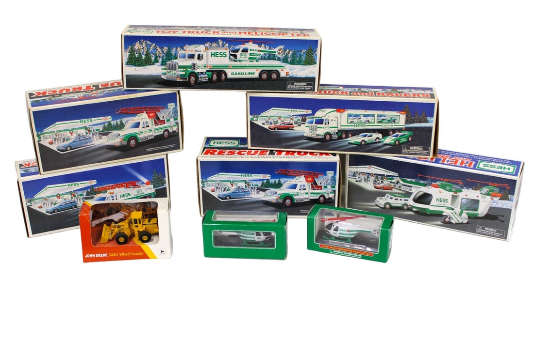 Selection Of 8 Hess Trucks And A John Deere Loader Auction