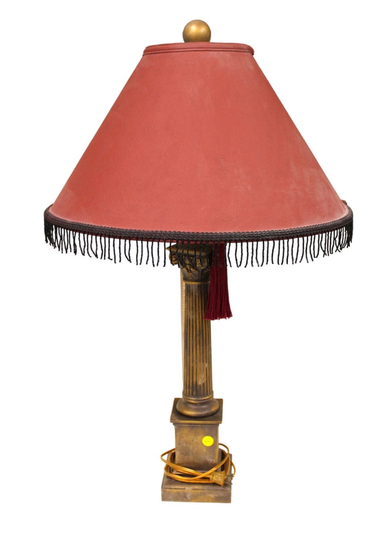 Decorator table lamp in roman greek column style, 18" diameter x 31"h (1 of 2)