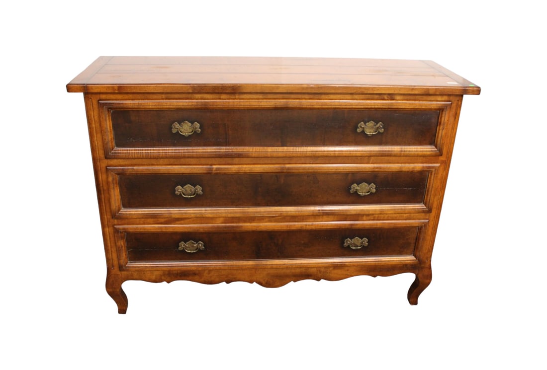 Baker Milling Road 3 drawer chest, Hildebran Collection, made in Italy, maple and walnut finish (1 of 8)
