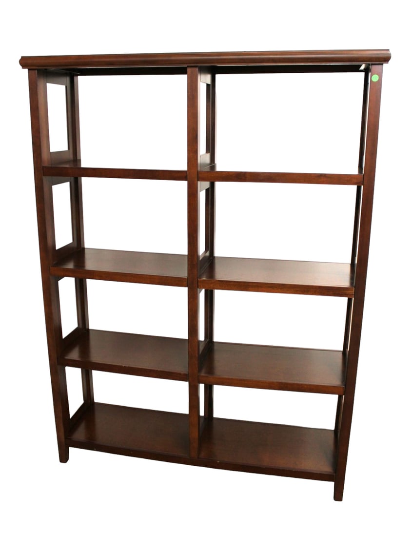 5 tier open bookcase etagere, contemporary mahogany finish, original finish (1 of 3)