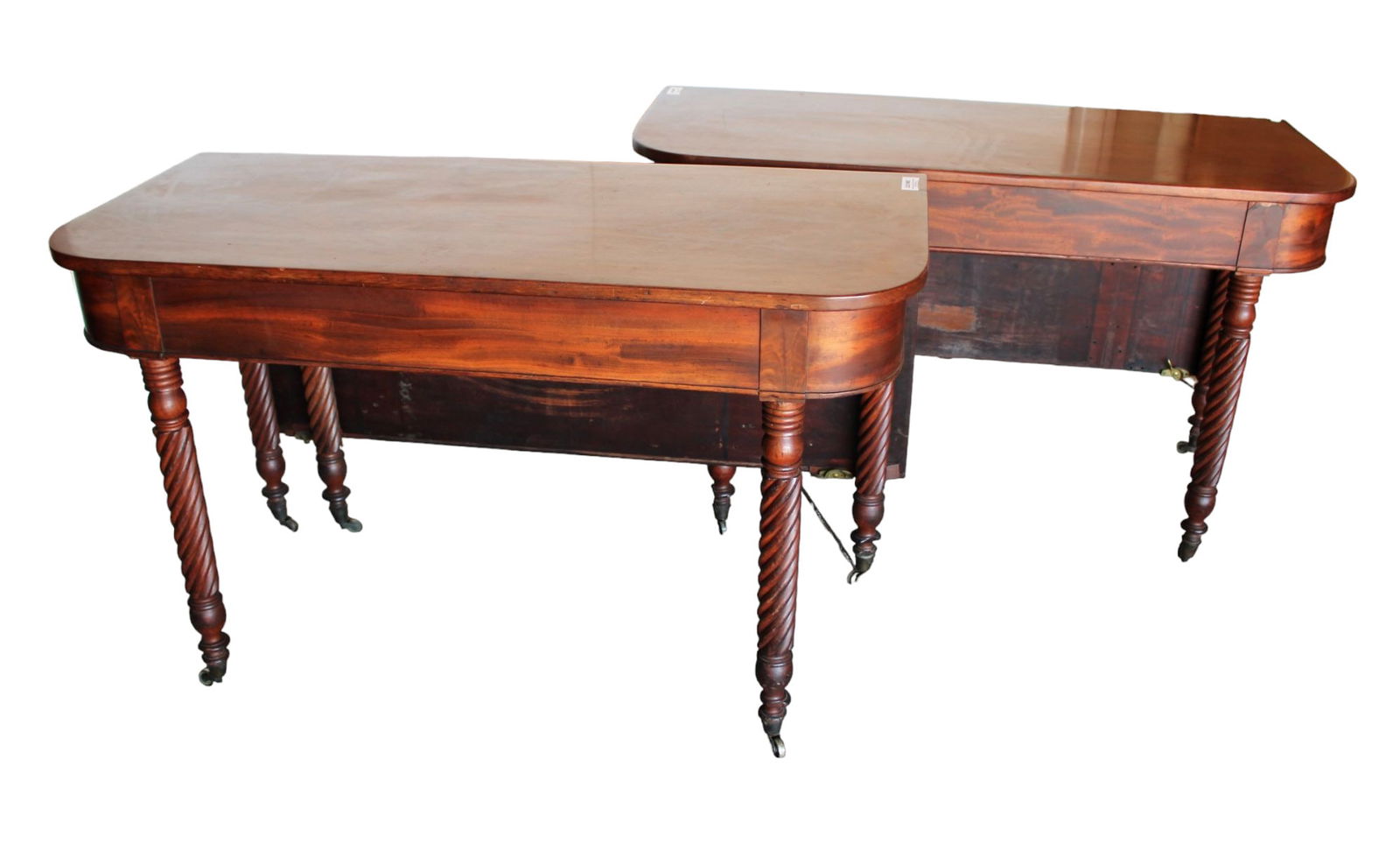 Antique Federal style 2 part dining table, mahogany (1 of 6)