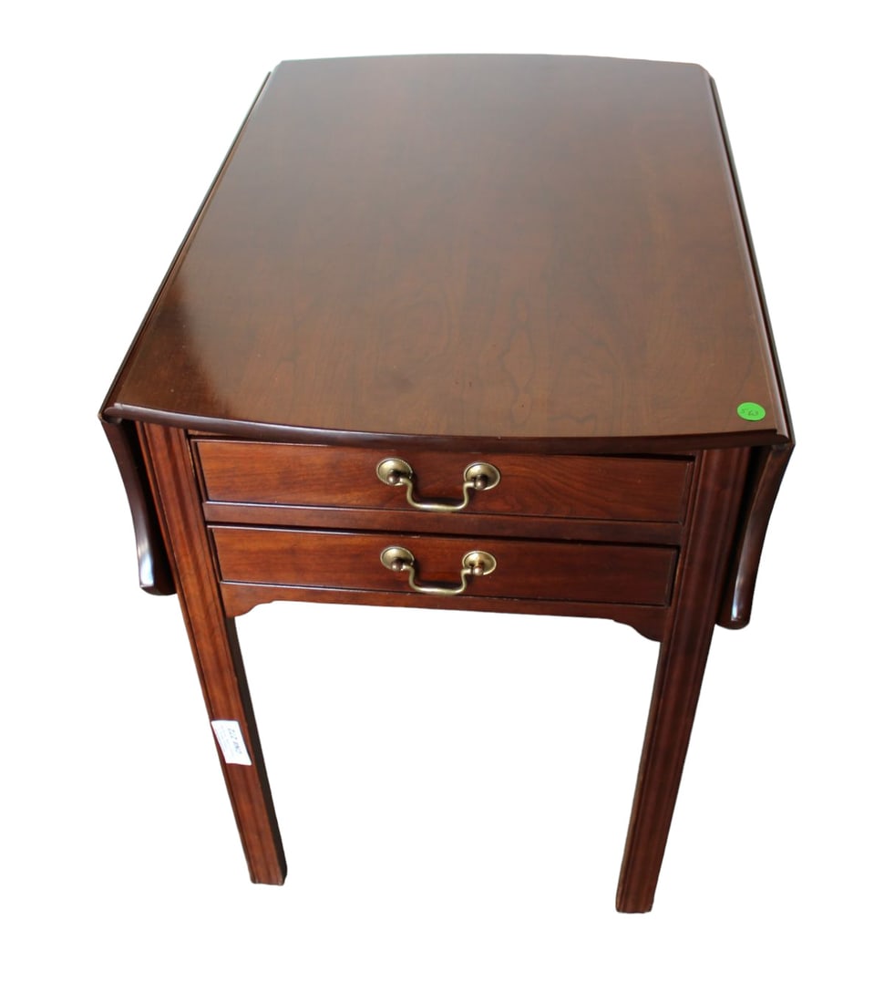 Stickley drop leaf Pembroke lamp table, solid cherry (1 of 9)