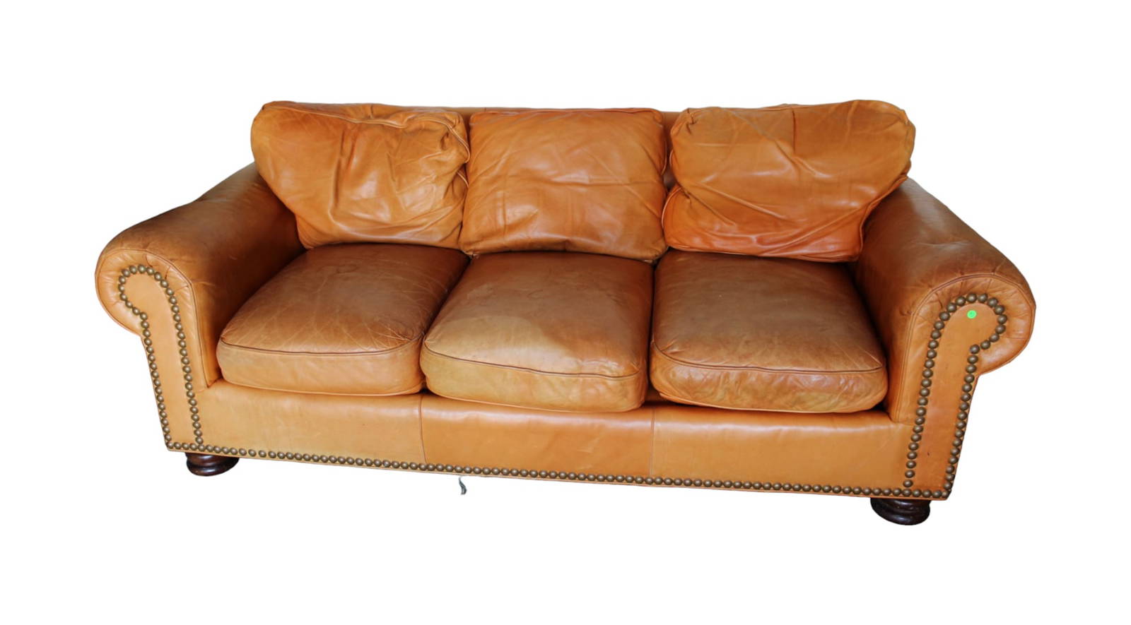 Hancock And Moore Leather Sofa, 3 Cushioned Auction
