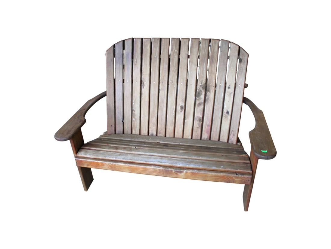 Rustic cedar lounge bench, Adirondack style, outdoor patio, rustic (1 of 4)